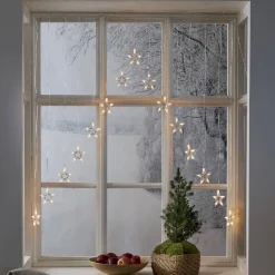 DECYSTAR Ljusgardin Batteri 1,25m 15LED Varmvit/Klar