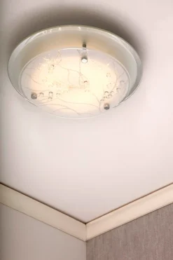 DENISE LED-Plafond 25cm Vit/Krom