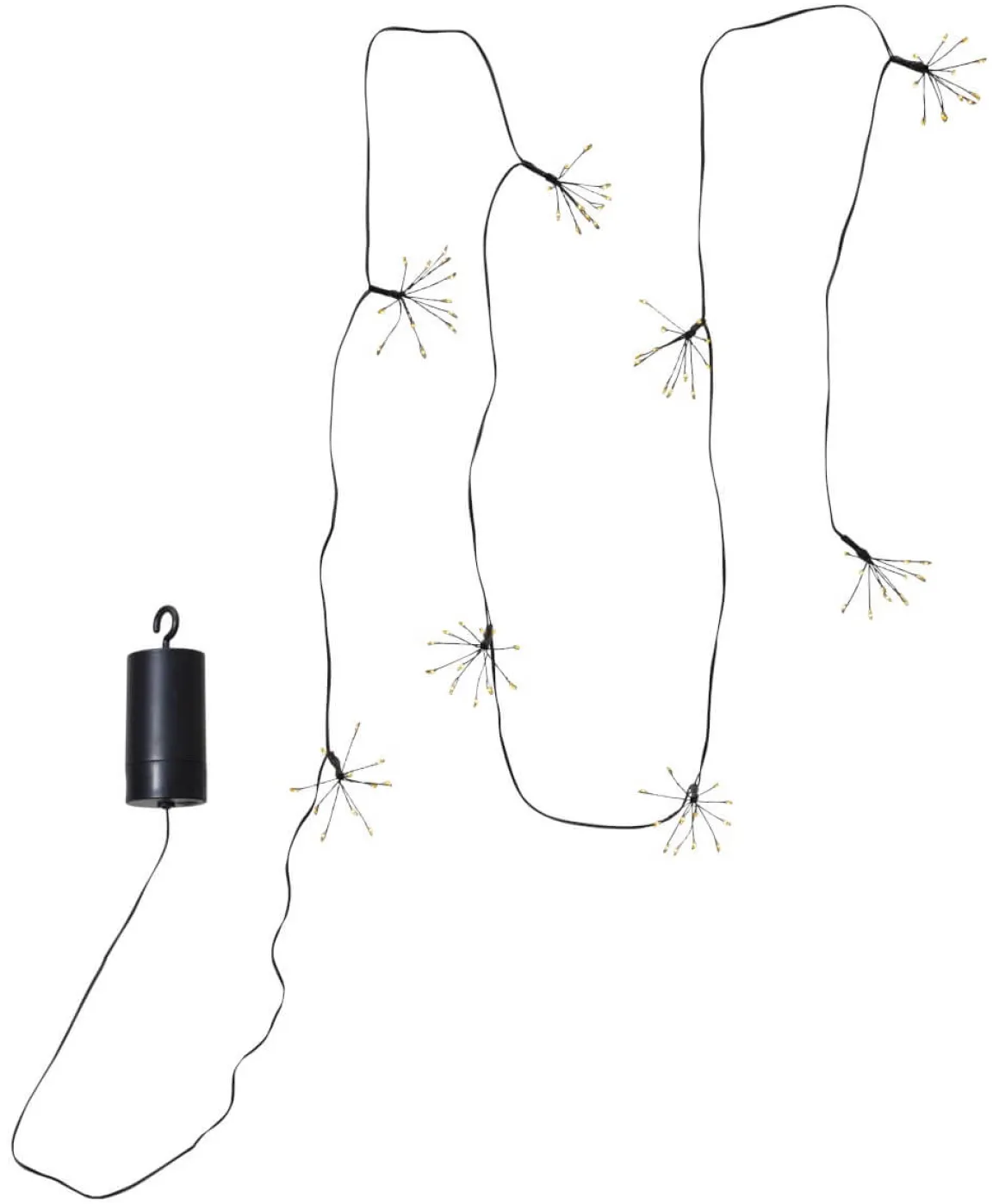 DEW DROP FLOWER Batterislinga 96L 2,1m Svart/Varmvit IP44