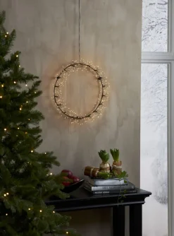 DEW DROP FLOWER Krans 35cm 270LED Varmvit/Svart