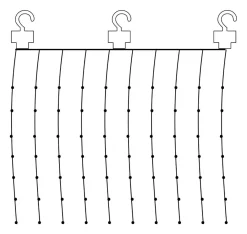 DEW DROP Ljusgardin 1m 100LED Varmvit/Silver