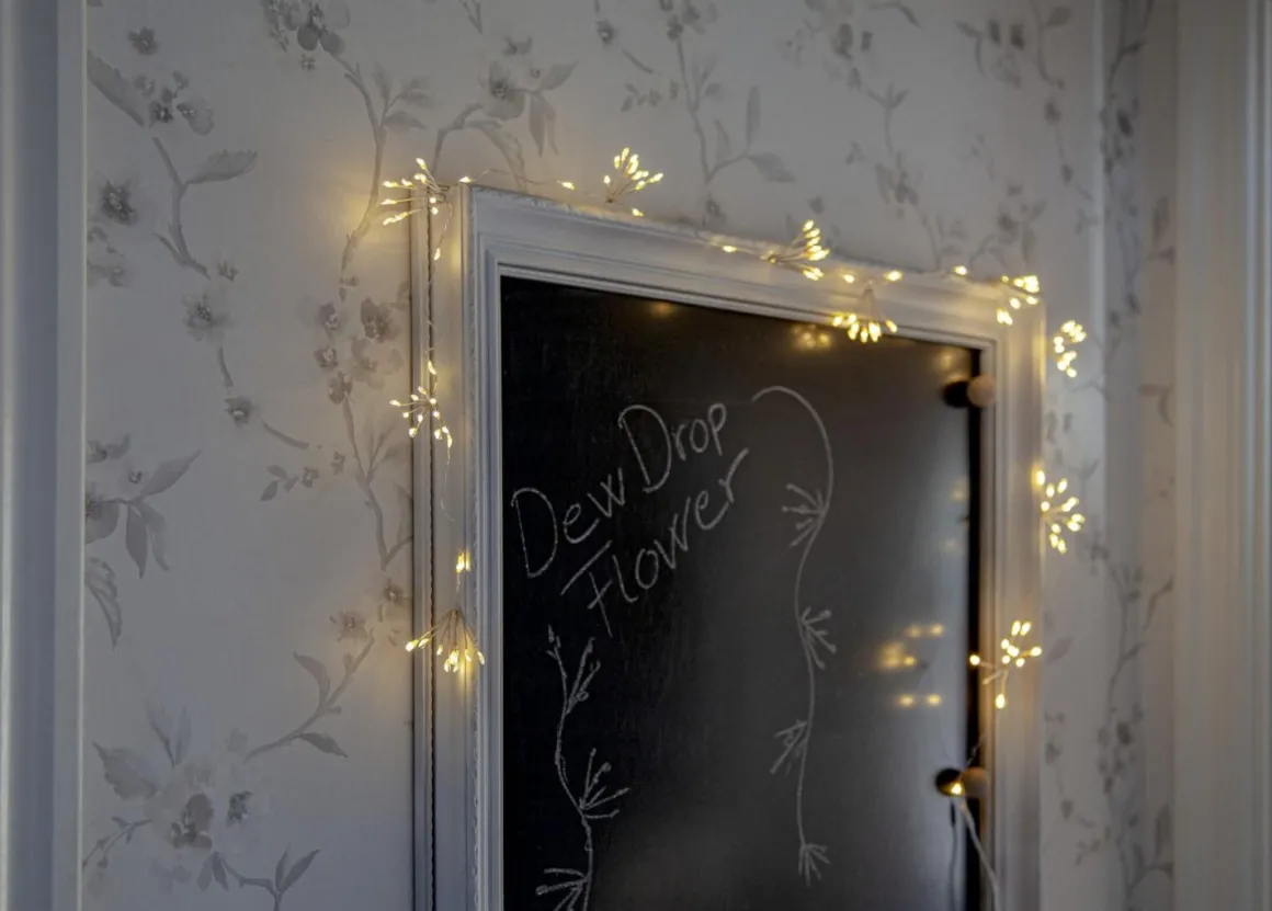 DEW DROP Ljusslinga Batteri 1,4m 120LED Varmvit/Silver