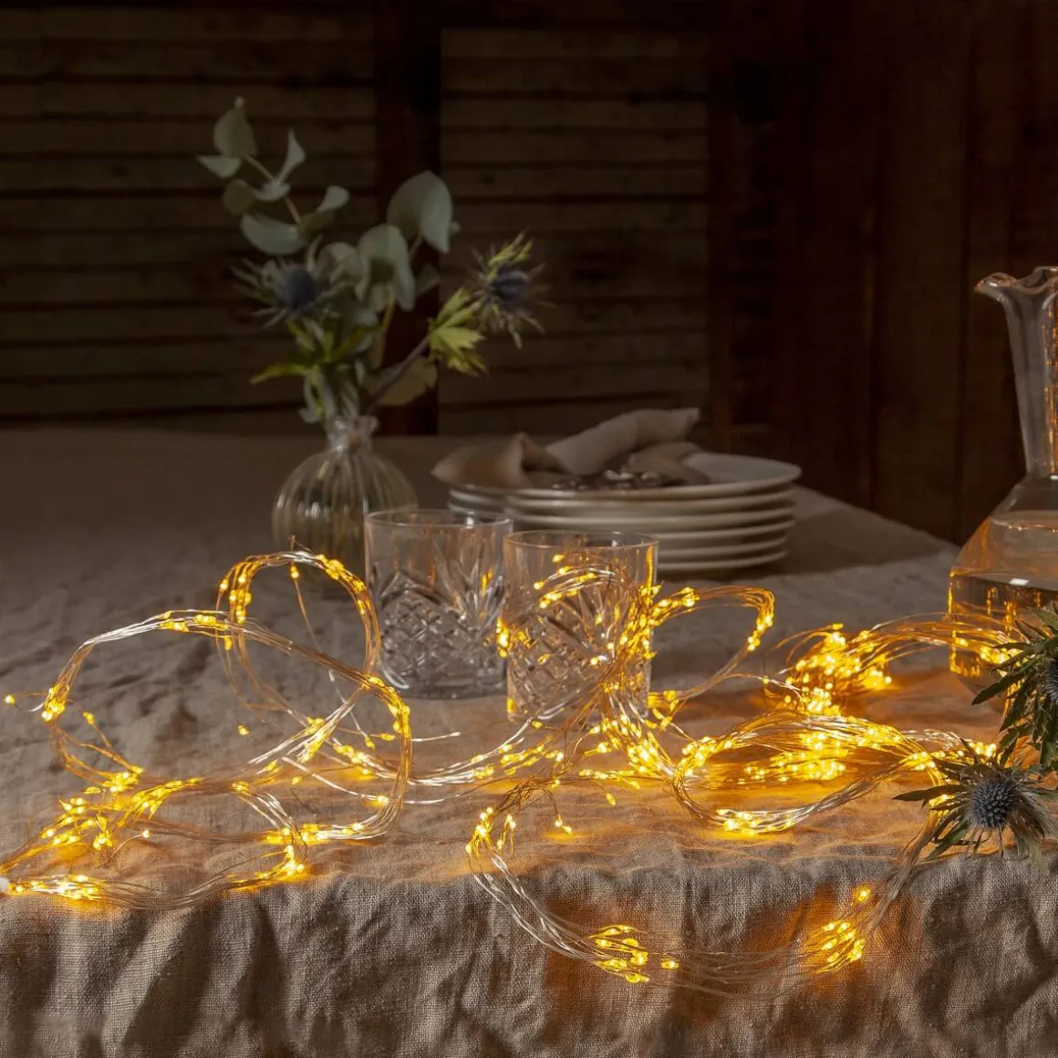 DEW DROP Ljusslinga 2m 360LED Varmvit/Silver