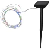 DEW DROP Solcells-ljusslinga 0,5cm 50LED Silver IP44