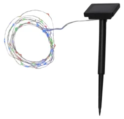 DEW DROP Solcells-ljusslinga 0,5cm 50LED Silver IP44