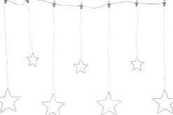 DEW DROP STARS Ljusgardin 1,2m 84LED Daylight/Silver