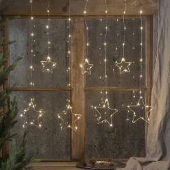 DEW DROP STARS Ljusgardin 1,2m 84LED Daylight/Silver