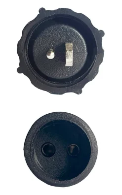 DIN 12V Adapter 2 x Rund hona till Rund+Platt hane