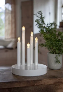 DORIS Ljusstake Batteri 17,5cm LED Vit