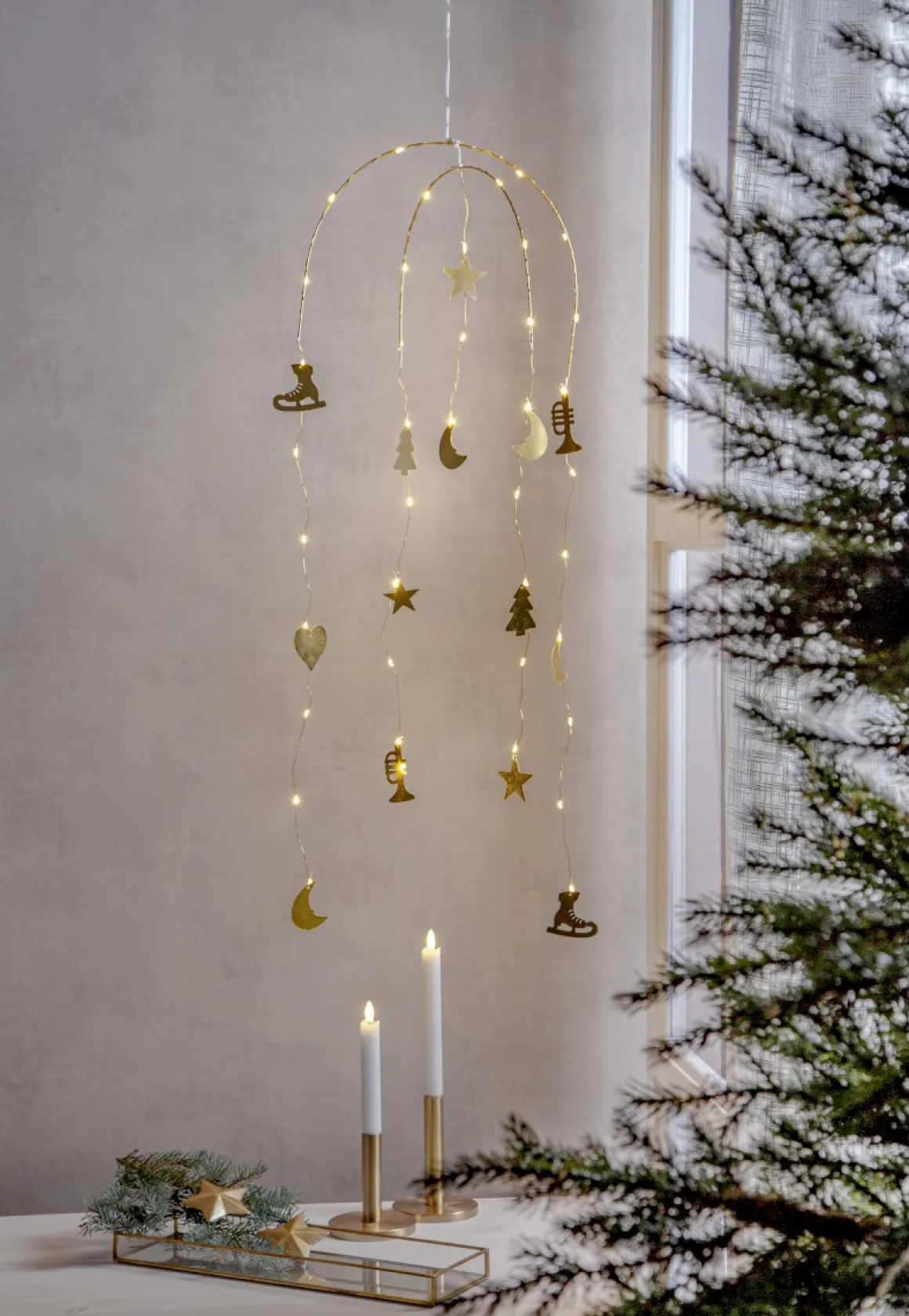 DREAM Hängande dekoration Batteri 90cm Guld