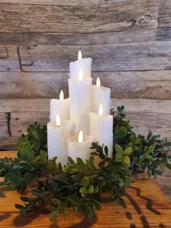 DRIPPED LED-Blockljus 7LED 28cm Vit