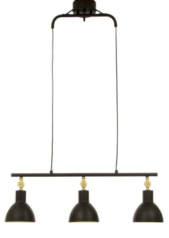 DUBLIN Taklampa 3:a 76cm Svart/Matt Mässing