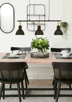 DUBLIN Taklampa 3:a 76cm Svart/Matt Mässing