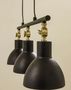 DUBLIN Taklampa 3:a 76cm Svart/Matt Mässing