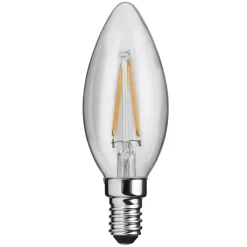 E14 CLASSIC Kronljus Klar 2W 2700K 200lm LED-Lampa