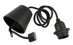 E27 DCL Takupphänge Tygkabel 110cm Svart IP20