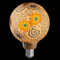 E27 FLOWER GREY Glob125 Dimbar 6W 2200K 330lm LED-Lampa