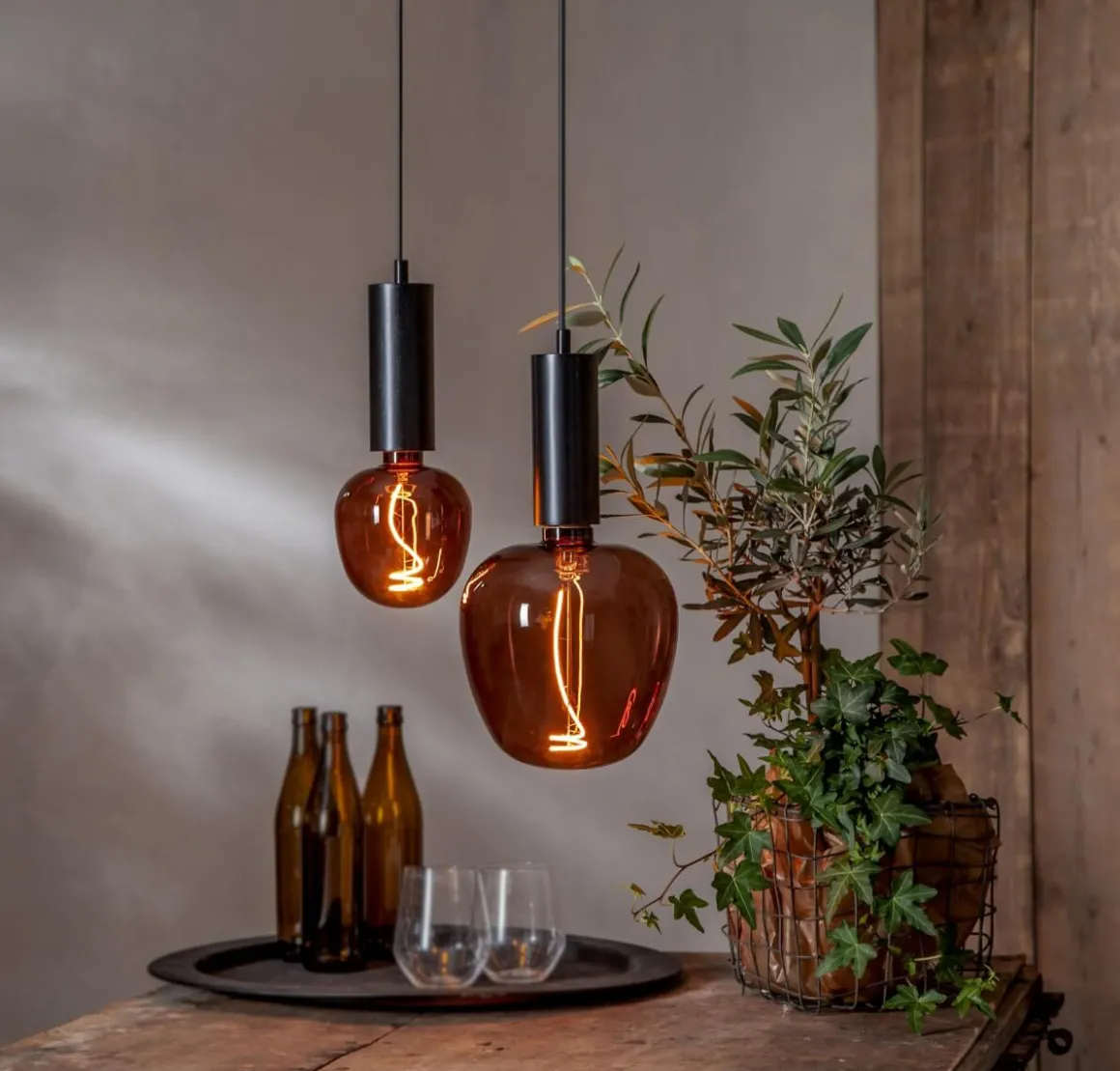 E27 Glob125 Decoled Brun 2W 1800K 45lm LED-Lampa