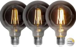 E27 Glob95 3-Steg Dimbar Minne SoftGlow 3.9W 2200K 260lm Rökfärgad
