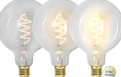 E27 Glob125 3-steg Dimbar Minne 4W 2100K 270lm Klar LED-Lampa