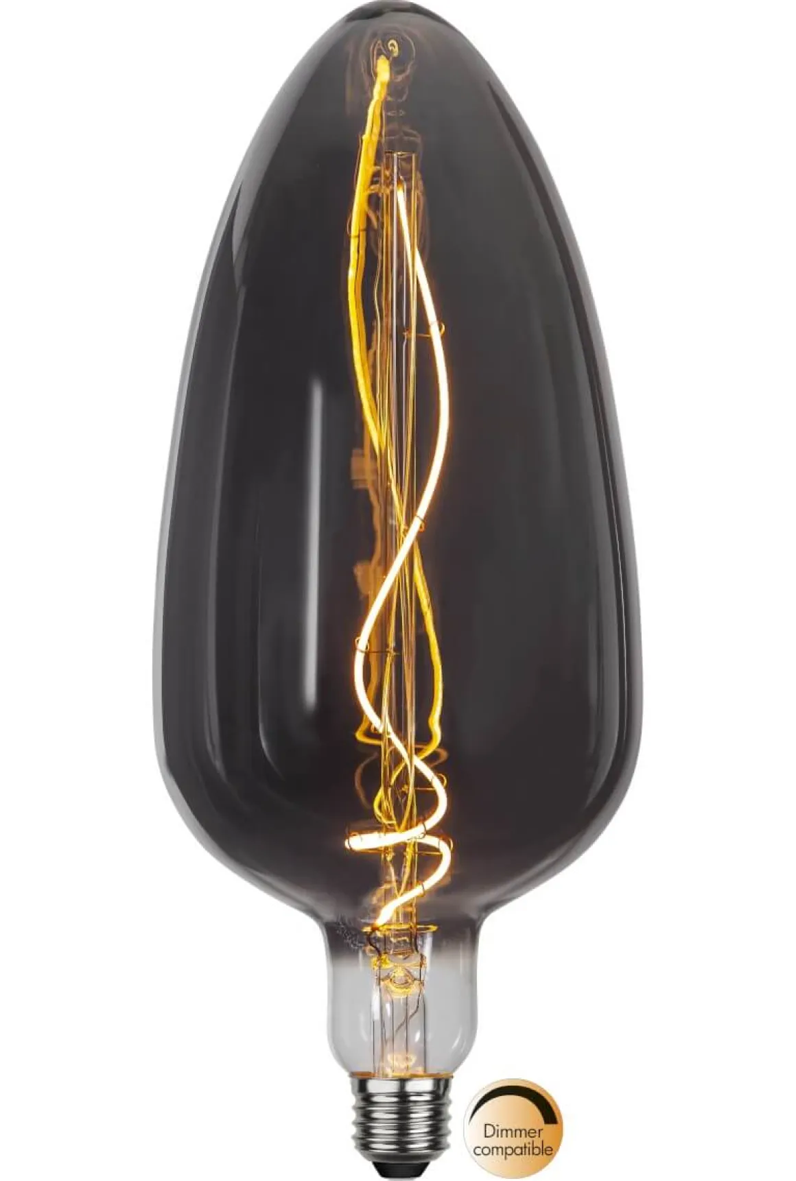 E27 Industrial Vintage Smoke 2.5W 2200k 50lm Dimbar LED-lampa