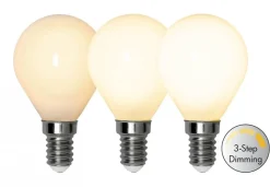 E14 Klot 3-Stegs Dimbar Minne Opal RA90 4W 2700K 380lm LED-Lampa