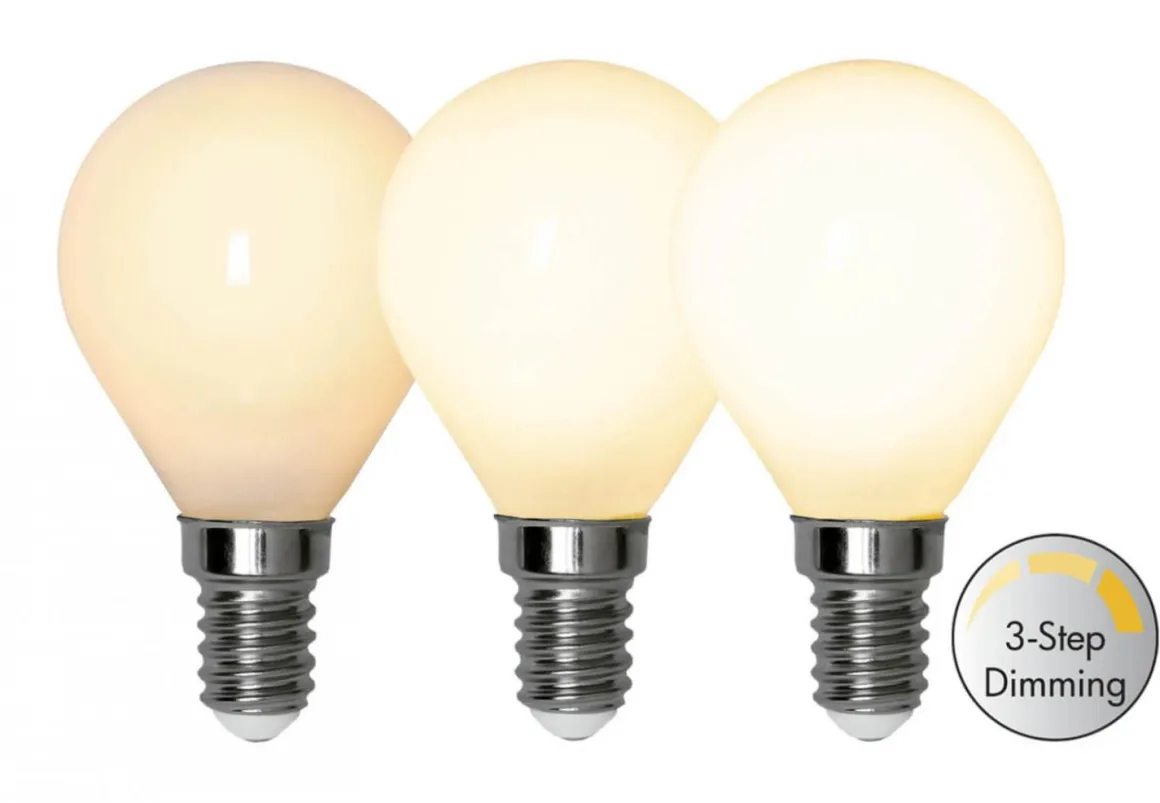 E14 Klot 3-Stegs Dimbar Minne Opal RA90 4W 2700K 380lm LED-Lampa