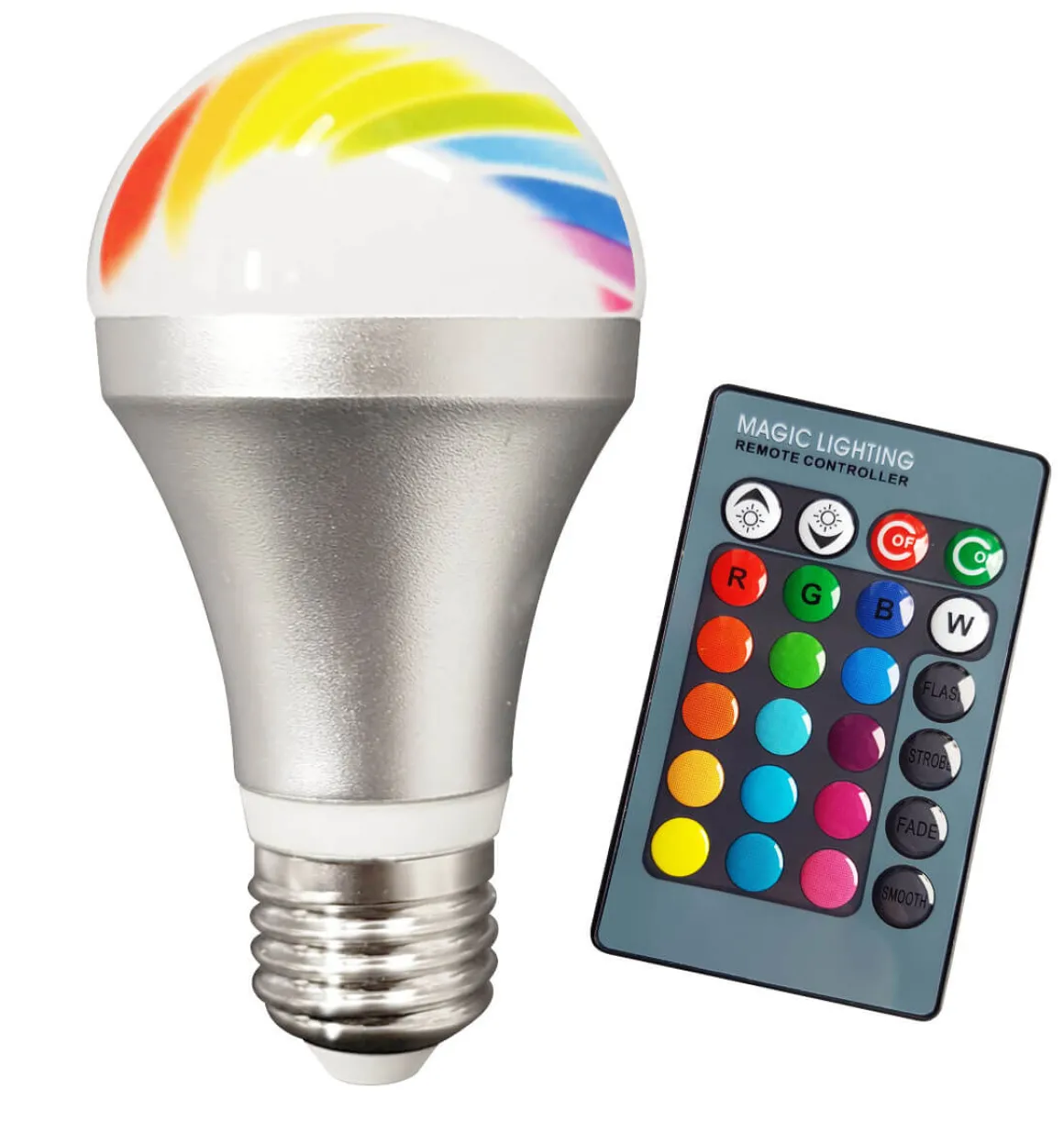 E27 LED RGB Lampa - Fjärrkontroll