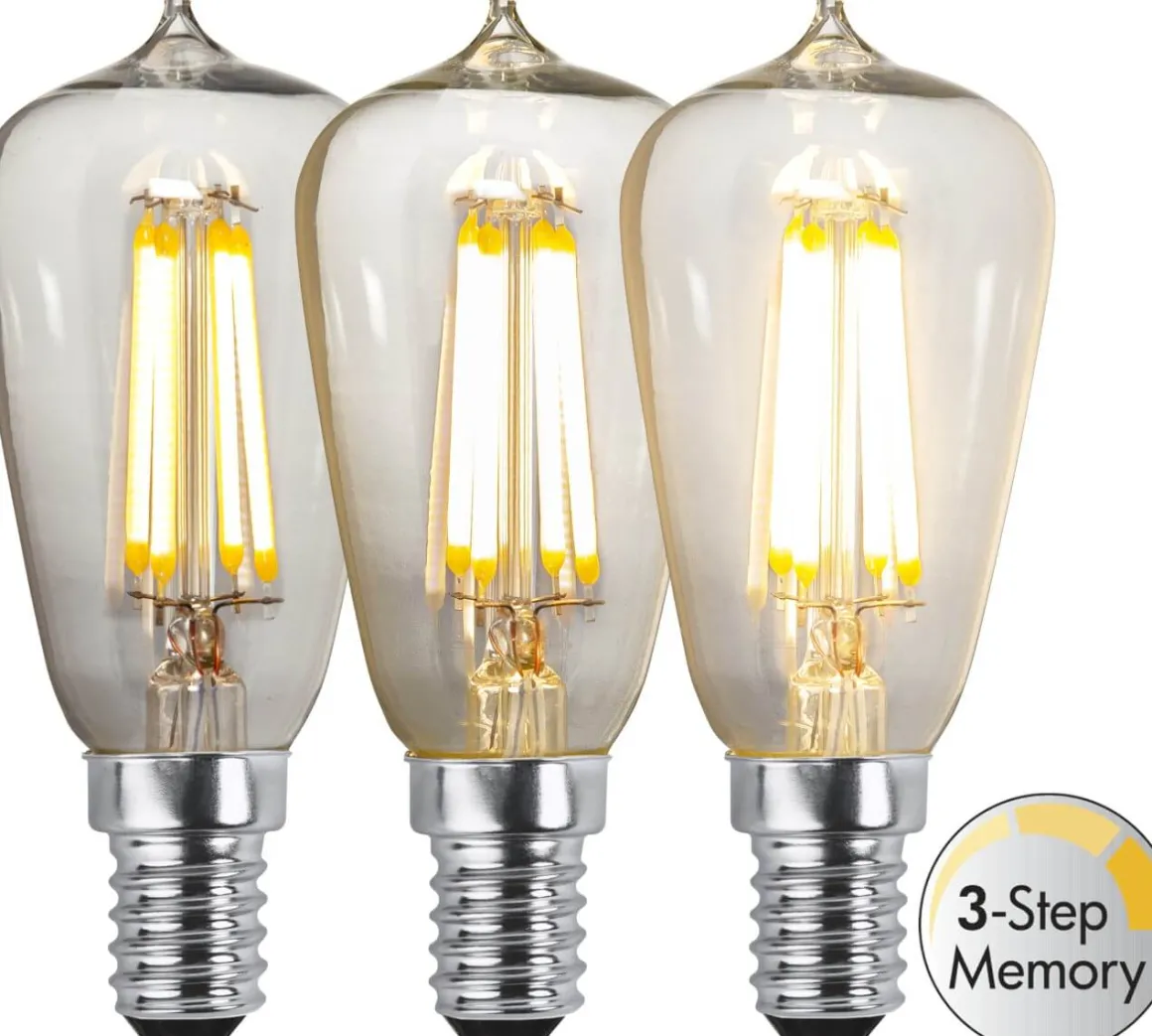 E14 Mininavigation 3-steg Dimbar Minne 2.5W 3000K 250lm Klar LED-Lampa