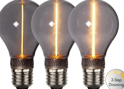 E27 Normal 3-Steg Dimbar Minne DecoLed 2W 1800K 100lm Smoke