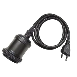 E27 Pendelupphäng 3,5m textilkabel Mattsvart