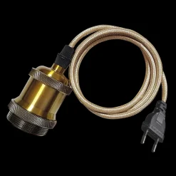 E27 Pendelupphäng 3,5m textilkabel Mässing