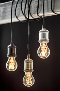 E27 Pendelupphäng 3,5m textilkabel Krom