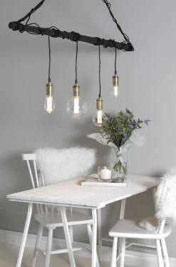 E27 Sladdställ Classical Textil 3,5m Oxid