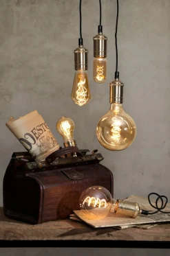 E27 Sladdställ Classical Textil 3,5m Mässing