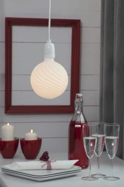 E27 Sladdställ Glaze Textil 5m Vit