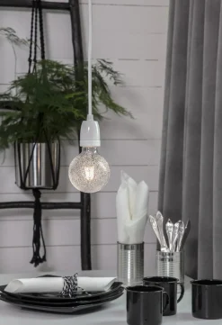 E27 Sladdställ Glaze Textil 5m Vit