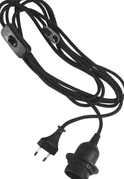 E27 SLADDSTÄLL 3,5m m. brytare Svart