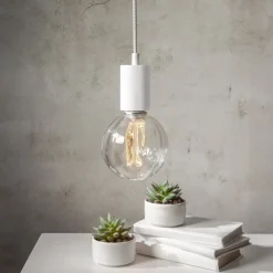 E27 SLIM Sladdställ 3,5m Vit