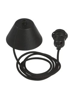 E27 Takupphäng 2,1m Textil Svart sladd