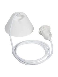 E27 Takupphäng 2,1m Textil Vit sladd