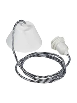 E27 Takupphäng 2,1m Textil Zick/Zack sladd