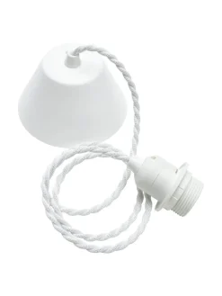 E27 Takupphäng 1,2m Tvinnad Vit sladd
