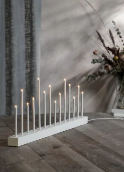 ECHO Träljusstake 14LED 77cm Vit