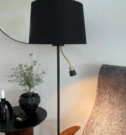 EKETORP Golvlampa LED 145cm Svart/Matt Mässing