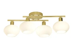 ELBA Plafond Bad 4L 60cm Matt Mässing/Opalvit IP44