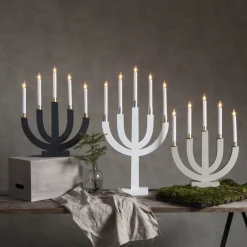 ELI Träljusstake 7L 47cm Grå