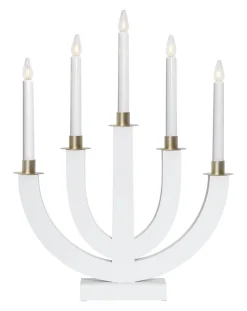 ELI Träljusstake 7L 47cm Vit