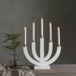 ELI Träljusstake 7L 47cm Vit