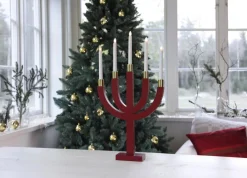 ELIAS Ljusstake 7L 67cm Röd